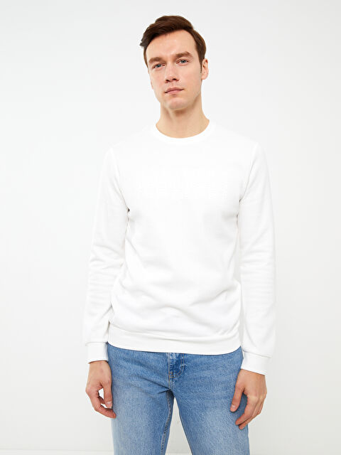 LCWAIKIKI Classic Crew Neck Long Sleeve Printed Men's Sweatshirt - S3HY80Z8-R9J