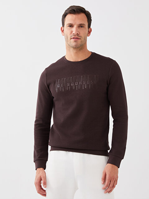 LCWAIKIKI Classic Crew Neck Long Sleeve Printed Men's Sweatshirt - S3HY80Z8-HMK