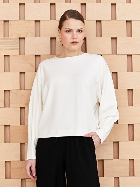 LCW Modest Crew Neck Plain Long Sleeve Women's Tunic - S3I101Z8-SY8