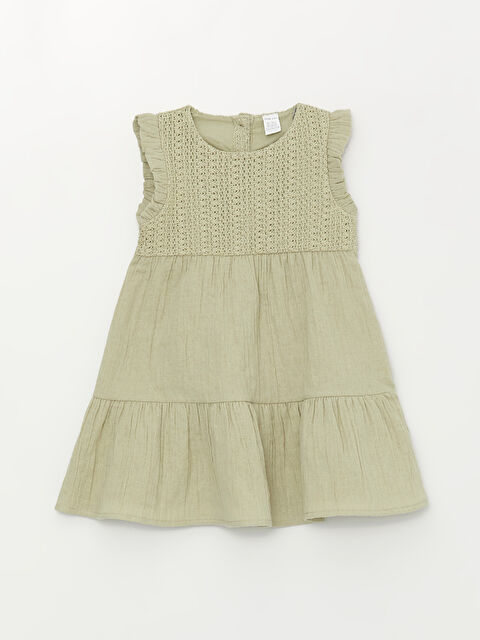 LCW baby فستان للبنات حديثي الولادة برقبة دائرية - S3I124Z1-GMG