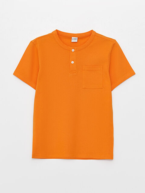 LCW Kids Crew Neck Basic Short Sleeve Cotton Boy T-shirt - S3I464Z4-GE5