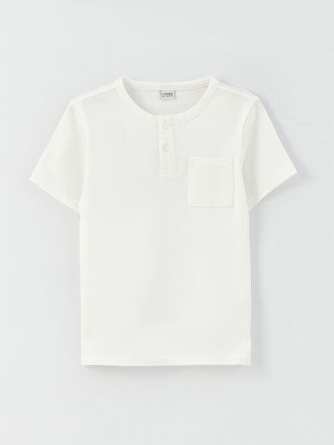 LCW Kids Crew Neck Basic Short Sleeve Cotton Boy T-shirt - S3I464Z4-R9J