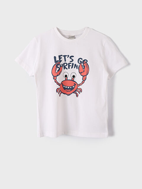 LCW Kids Crew Neck Printed Short Sleeve Boys' T-Shirt - S3IB31Z4-R9K