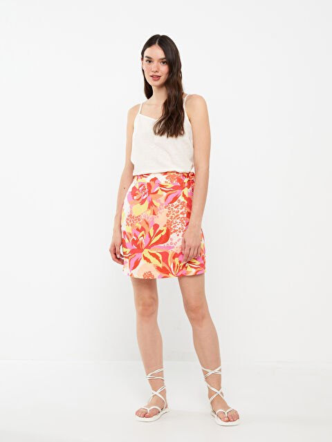 LCW Vision Bağlama Detaylı Desenli Kadın Etek - S3ID77Z8-KTU