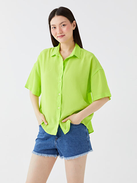 LCW Vision Short Sleeve Oversize Women's Shirt - S3IH32Z8-JSZ