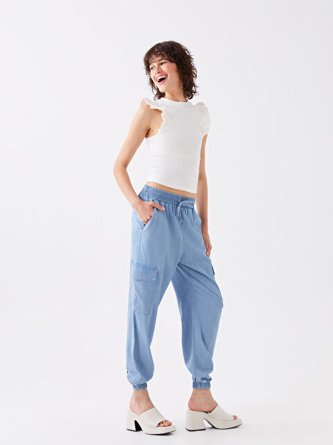 LCW Vision Elastic Waist Regular Pocket Detailed Women's Jogger Trousers - S3II04Z8-LR1