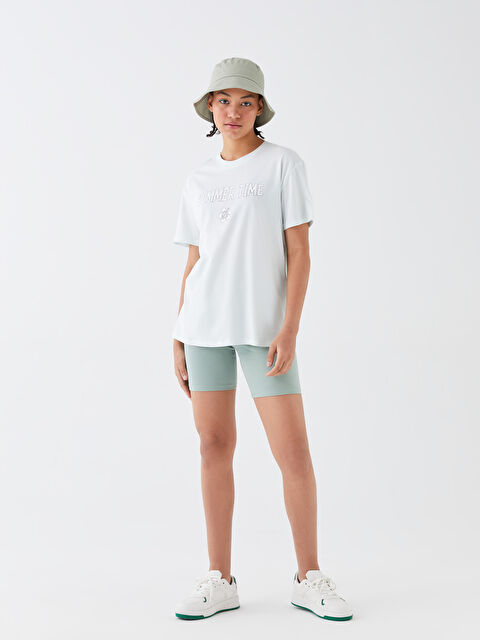 LCW Vision ليجن قصير سادة بخصر مرن للسيدات - S3II20Z8-GCS