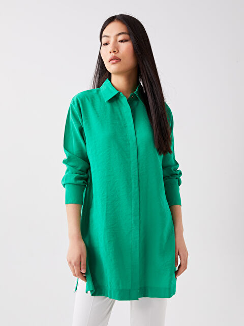 LCWAIKIKI Classic قميص تونيك للسيدات كم طويل سادة - S3II22Z8-GQ5