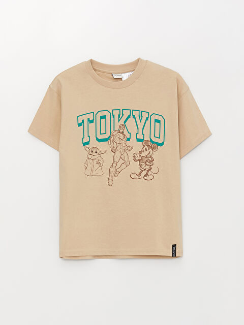 LCW Kids Relaxed Fit Crew Neck Mickey Mouse Printed Boys' T-Shirt - S3II59Z4-KNF