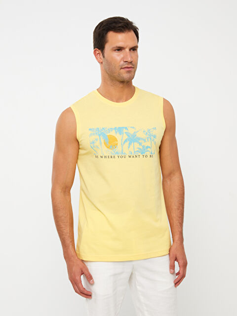 LCWAIKIKI Classic Crew Neck Printed Jersey Men's Sleeveless T-Shirt - S3II62Z8-QN4