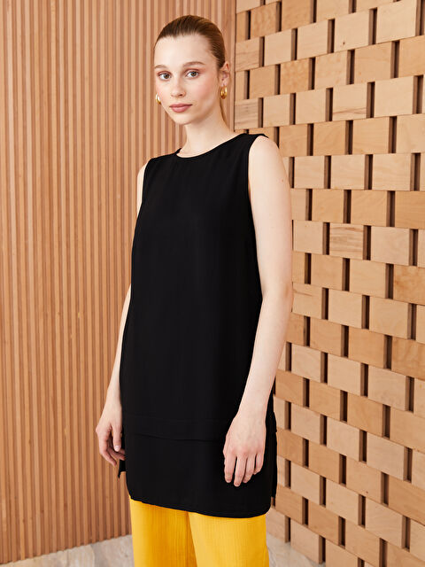 LCW Modest تونيك سادة بياقة دائرية للسيدات - S3IU38Z8-RQL