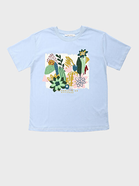 LCW Vision Crew Neck Printed Short Sleeve Women's T-Shirt - S3IV42Z8-QXK