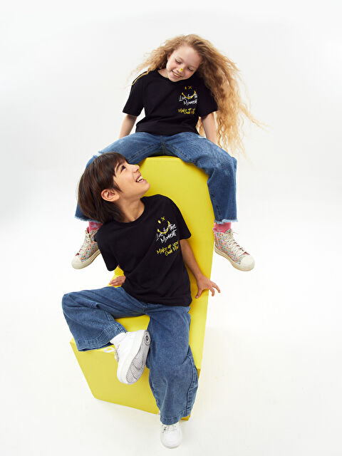 SmileyWorld Bisiklet Yaka Baskılı Kısa Kollu Unisex Çocuk Tişört - S3IY70Z4-CVL