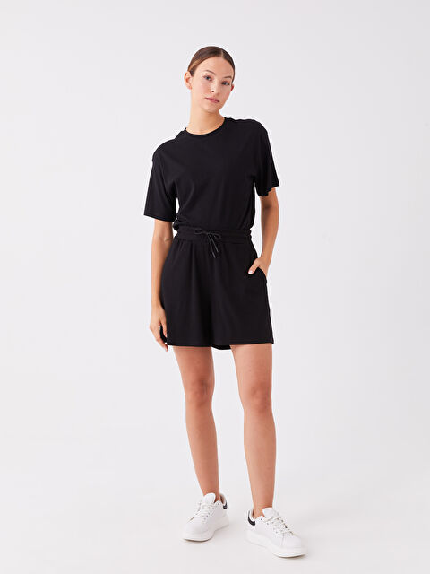 LCWAIKIKI Basic Beli Lastikli Rahat Kalıp Kadın Şort