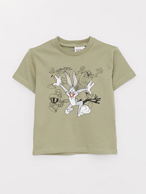 LCW baby Crew Neck Looney Tunes Printed Baby Boy T-Shirt - S3J166Z1-GHY