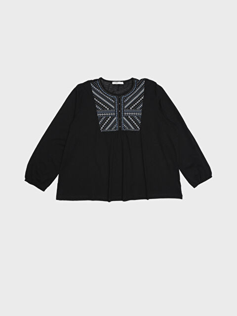 LCW Grace Crew Neck Printed Long Sleeve Women's Blouse - S3J751Z8-CVL