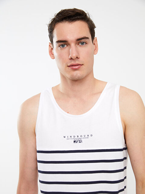 XSIDE Crew Neck Striped Men's Sleeveless T-Shirt - S3J932Z8-Q6K