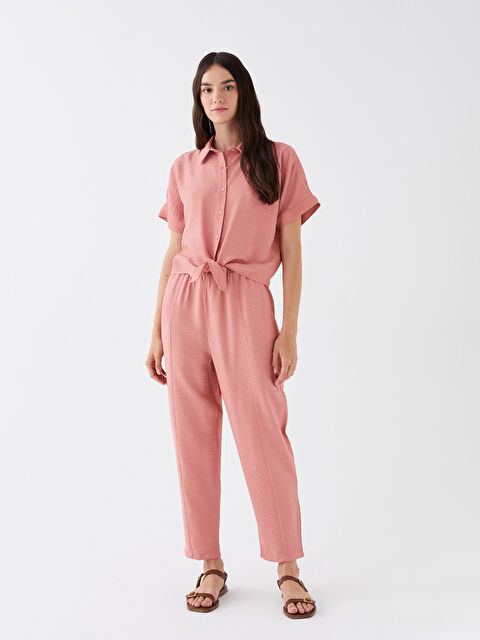 LCW Vision Elasticated Waist Relaxed Fit Women's Trousers - S3J947Z8-GUK