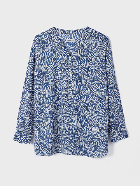 LCW Grace Notch Neck Patterned Long Sleeve Women's Blouse - S3JA61Z8-LQQ