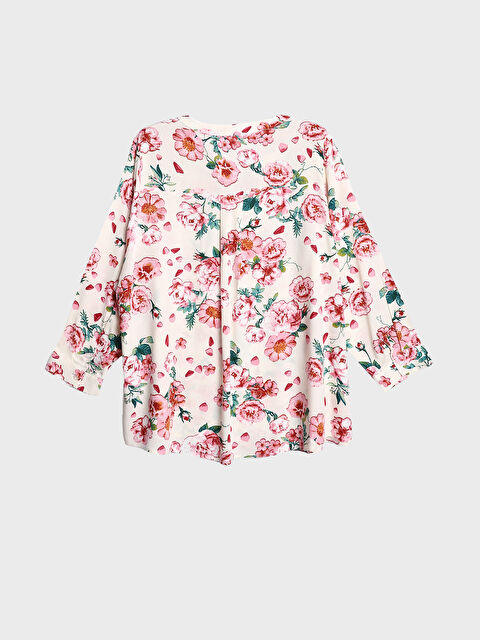 LCW Grace Notch Neck Patterned Long Sleeve Women's Blouse - S3JA61Z8-LRA