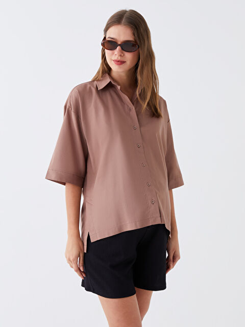 LCWAIKIKI Maternity Düz Poplin Hamile Gömlek - S3JA81Z8-GWJ