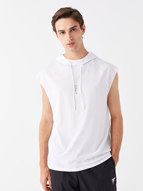 XSIDE ACTIVE DRY-TECH Kapüşonlu Baskılı Erkek Kolsuz Tişört