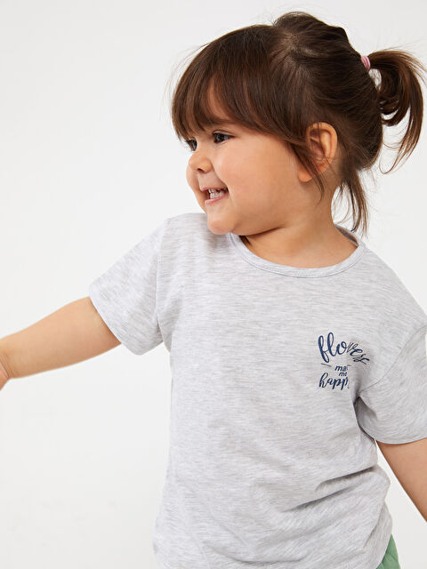 LCW baby Bisiklet Yaka Kız Bebek Tişört - S3JG53Z1-14E