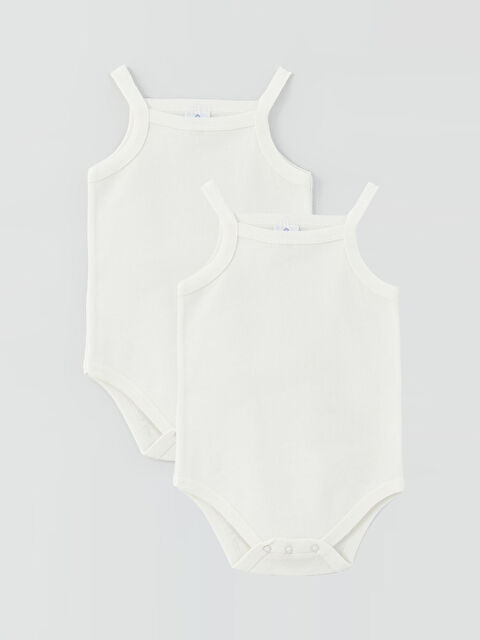 Luggi Baby Kare Yaka Askılı Kız Bebek Çıtçıtlı Bodysuit 2'li - S3JG70Z1-FDU