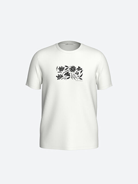 XSIDE Crew Neck Short Sleeve Printed Combed Cotton Men's T-shirt - S3JM50Z8-R5B