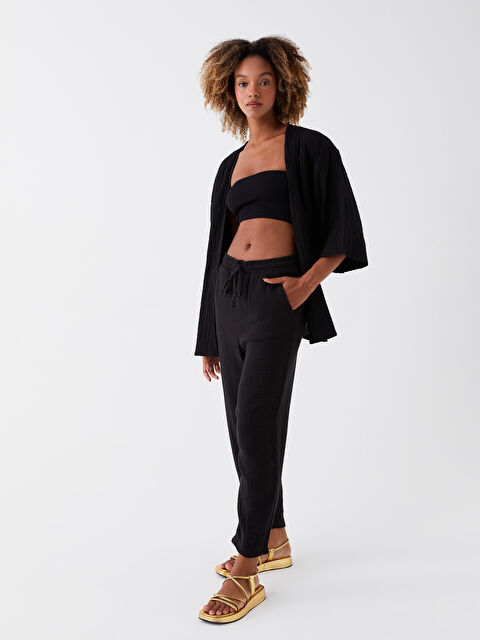 XSIDE Elasticated Waist Carrot Fit Muslin Women's Trousers - S3JN52Z8-CVL