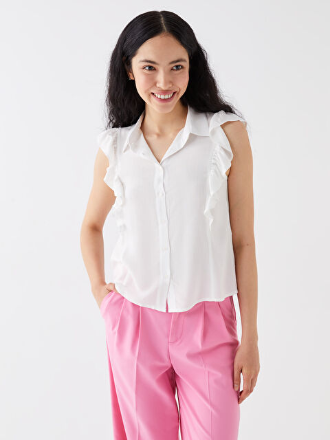 LCW Vision Shirt Collar Plain Voile Women's Blouse - S3JO38Z8-R9J