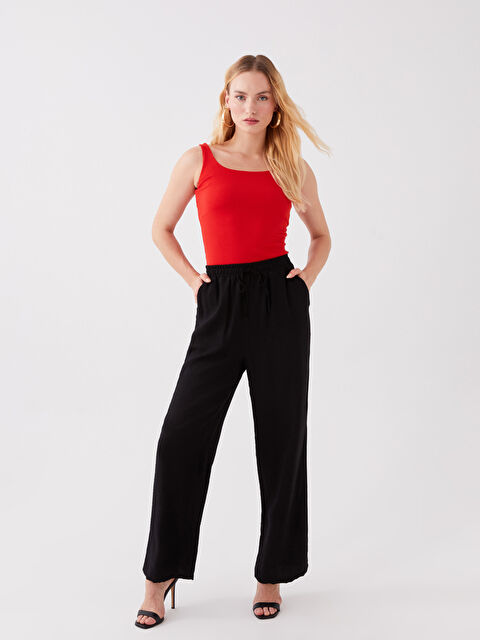 LCWAIKIKI Classic Elasticated Waist Relaxed Fit Women's Trousers - S3JR86Z8-CVL