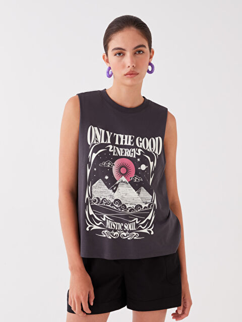 LCW Vision Crew Neck Printed Women's Tank Top - S3JS36Z8-HEF