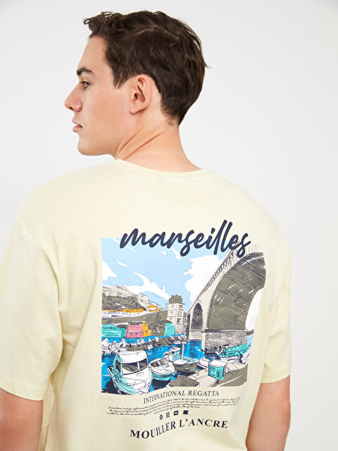 XSIDE Crew Neck Short Sleeve Printed Combed Cotton Men's T-shirt - S3JT01Z8-FZM