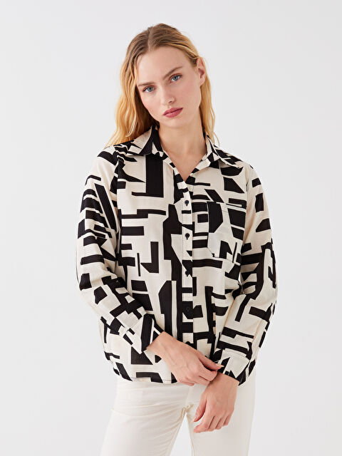 LCWAIKIKI Classic Patterned Long Sleeve Women's Shirt - S3JU79Z8-LQJ