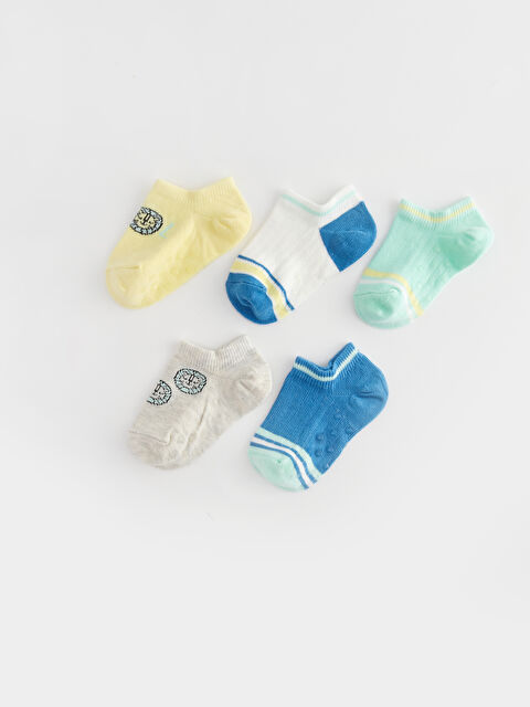 LCW baby Desenli Erkek Bebek Patik Çorap 5'li