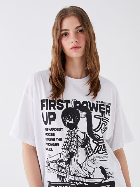 XSIDE Crew Neck Printed Short Sleeve Women's T-Shirt - S3K538Z8-KE8