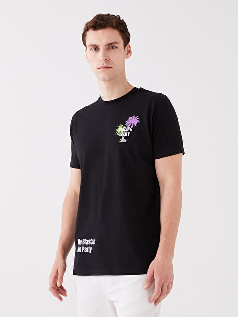 Blascut Bisiklet Yaka Kısa Kollu Baskılı Penye Erkek Tişört - S3K651Z8-CVL