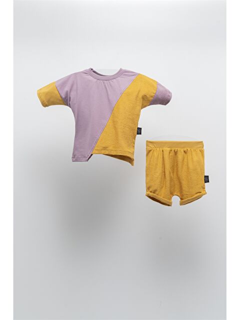Moi Noi Bisiklet Yaka Kısa Kollu Erkek Bebek Tişört ve Şort 2'li Takım - S3K681Z1-GQR