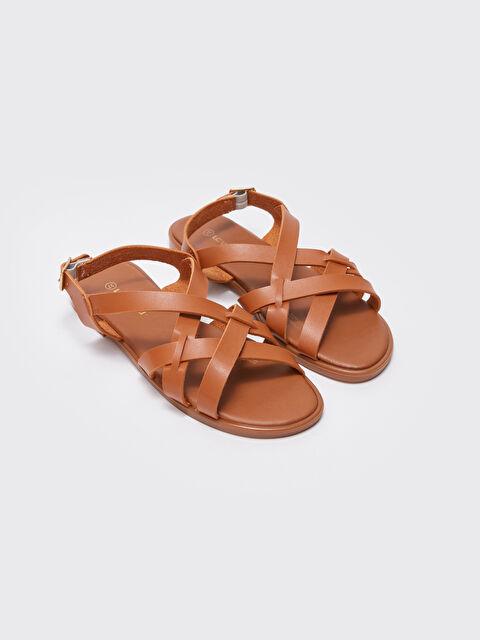 LCW STEPS Cross-Strap Faux Leather Women's Sandals - S3KD15Z8-VFR