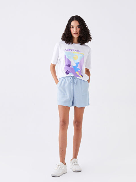 LCW Vision Standart Fit Düz Keten Karışımlı Kadın Şort - S3KD94Z8-QZ7