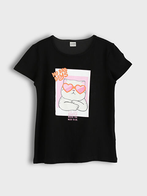 LCW Kids Crew Neck Printed Girls' T-Shirt - S3KE38Z4-CVL