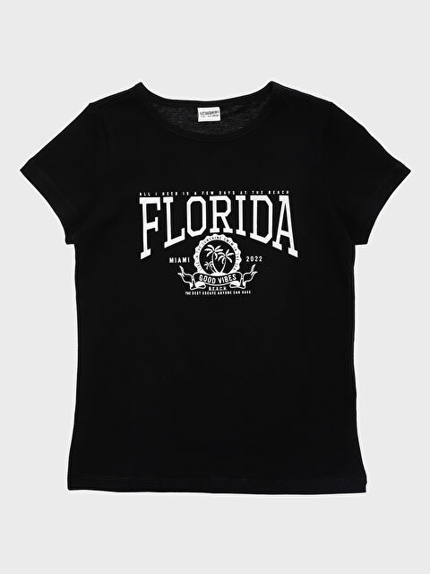 LCW Kids Crew Neck Printed Short Sleeve Girls' T-Shirt - S3KE41Z4-CVL