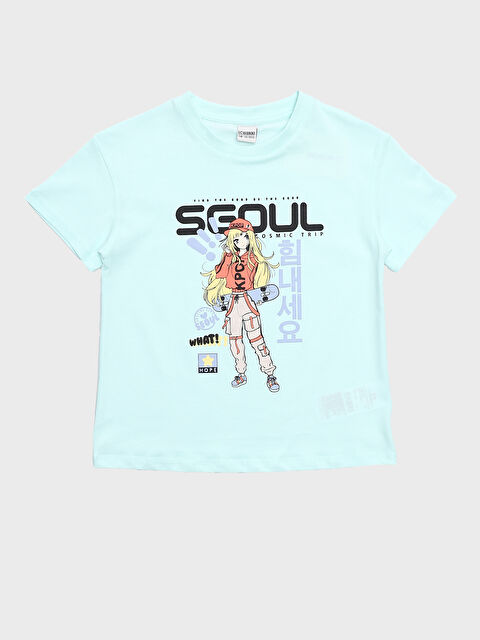 LCW Kids Crew Neck Printed Girls' T-Shirt - S3KE43Z4-FUL