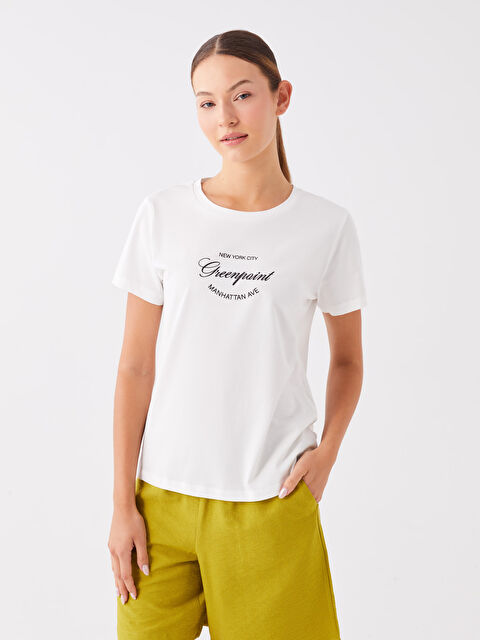 LCWAIKIKI Classic Crew Neck Printed Short Sleeve Women's T-Shirt - S3KH44Z8-R9J