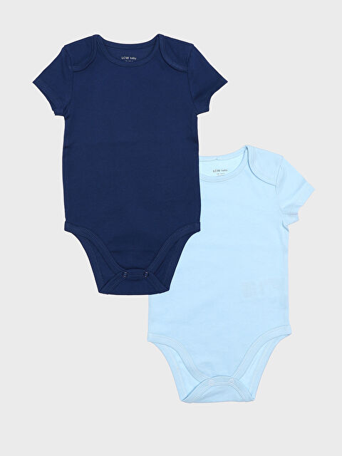 LCW baby Crew Neck Basic Baby Boy Snap Snap Bodysuit 2 Pack - S3KI24Z1-GA8