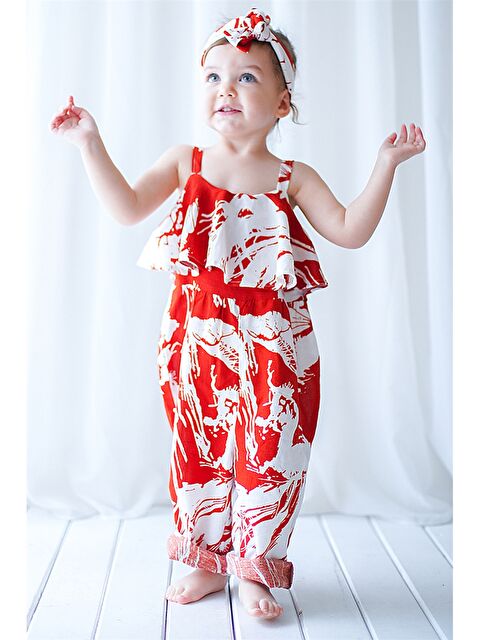 Catz Kids Askılı Desenli Kız Bebek Tulum - S3KK09Z1-M0T