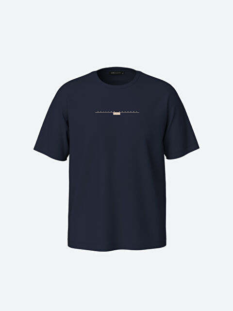 XSIDE Crew Neck Short Sleeve Printed Combed Cotton Men's T-shirt - S3KL49Z8-DWP