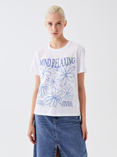 XSIDE Crew Neck Printed Short Sleeve Women's T-Shirt