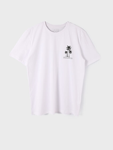 XSIDE Crew Neck Short Sleeve Printed Combed Cotton Men's T-shirt - S3KR02Z8-KE8